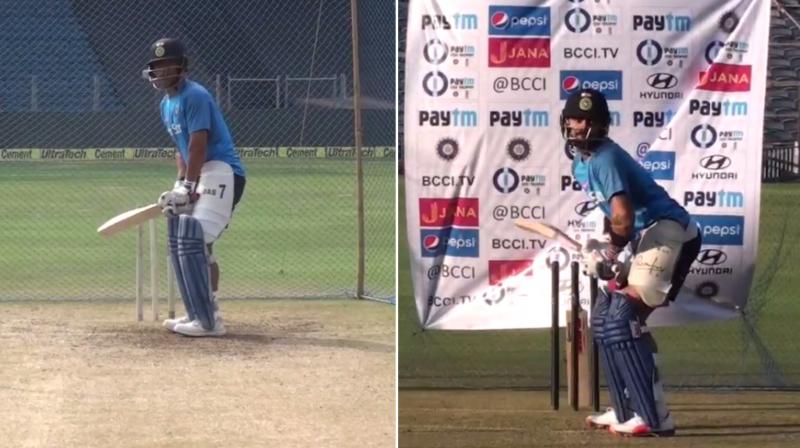 Both batsmen were seen practicing (Photo: Screengrab)