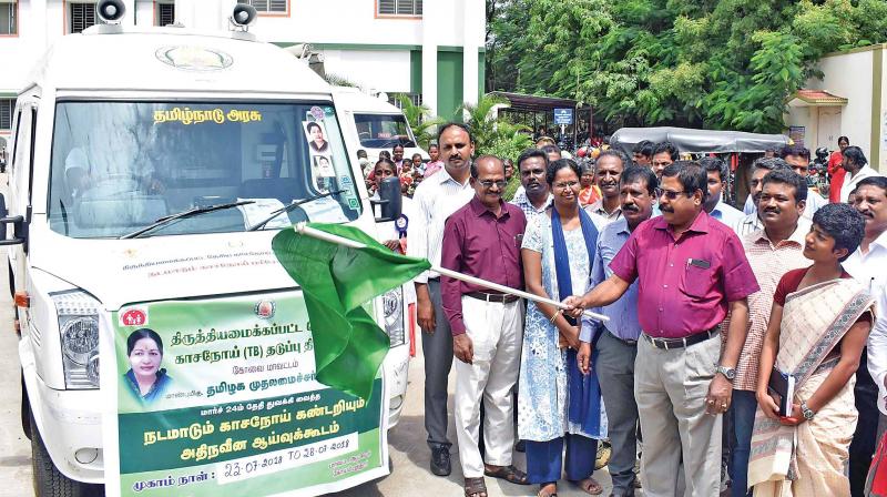 District Health Society RNTCP Coimbatore district as part of the initiative to diagnose and treat people who are suffering from TB has introduced the CBNAAT Mobile Van to screen the public and determine if they are suffering from TB. The van was flagged off by district collector.