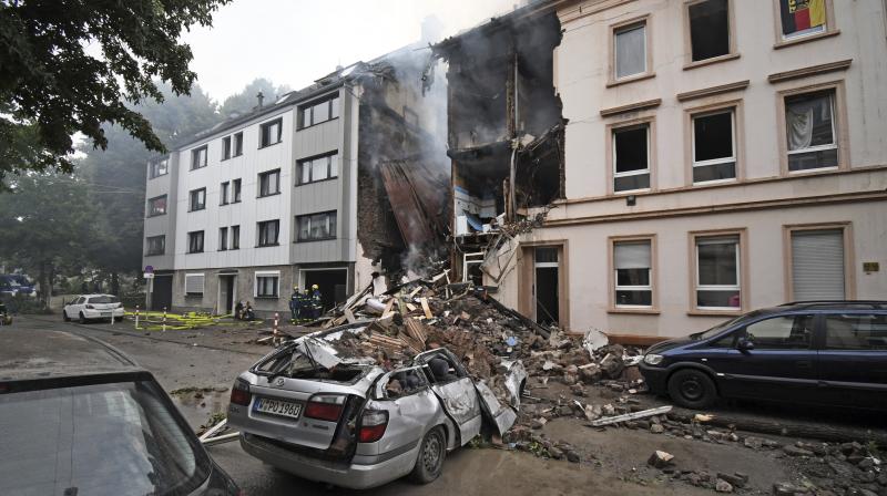 A building is destroyed after an explosion in Wuppertal, Germany. (Photo: AP)