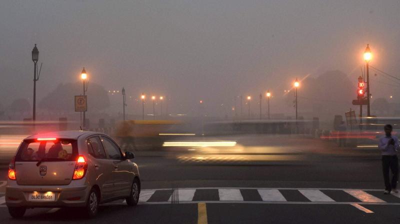In Lutyens Delhi, the Raisina Hill complex, which includes the iconic North Block and South Block buildings and the monumental Rashtrapati Bhavan, were wrapped in a misty cover even till 10:30 am. (Photo: PTI/Representational)