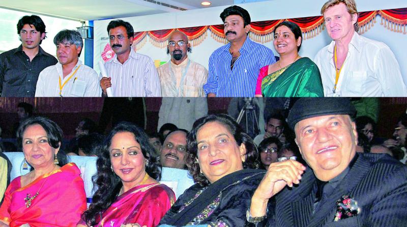 Film festivals in the city, such as the Hyderabad International Film Festival (Top) still need to catch up with other National festivals such as the Jaipur International Film Festival (Bottom).