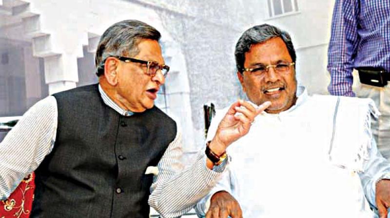 Former CM S.M. Krishna and CM Siddaramaiah