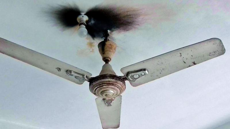 A fan which got burnt.