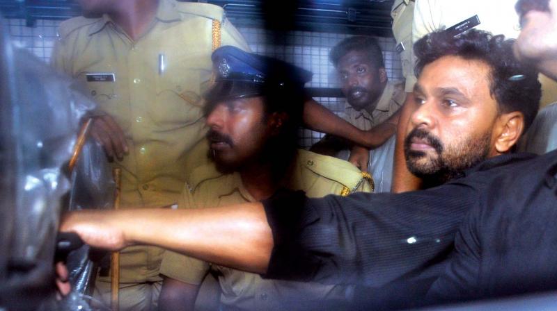 Actor Dileep being brought to Abad Plaza Hotel on MG Road in Kochi on Wednesday evening as part of evidence collection in the actor abduction and assault case. (Photo: SUNOJ NINAN MATHEW)
