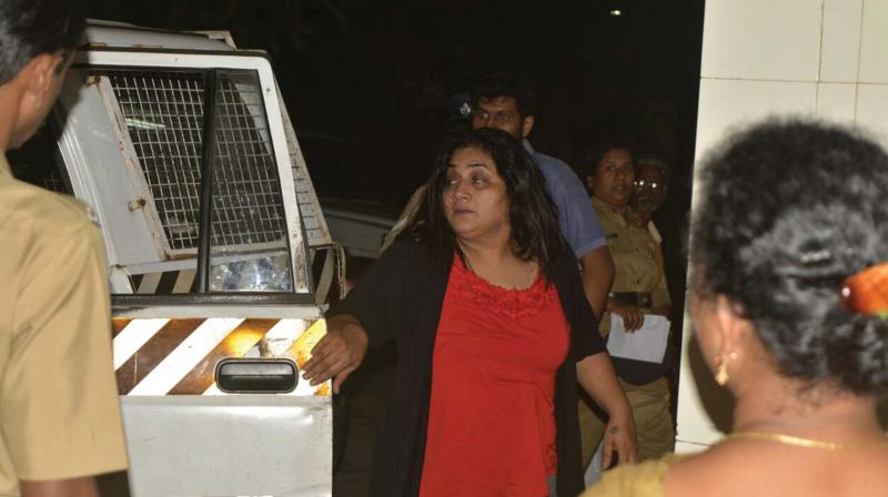 The accused tried to manhandle media persons while she was taken to the  district hospital for medical check-up.