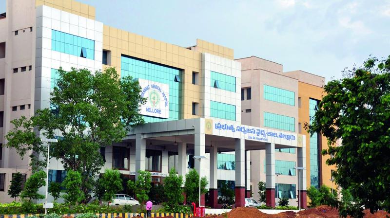The newly constructed Government General hospital building in Nellore city that has been lying vacant due to staff shortage. (Photo: DC)