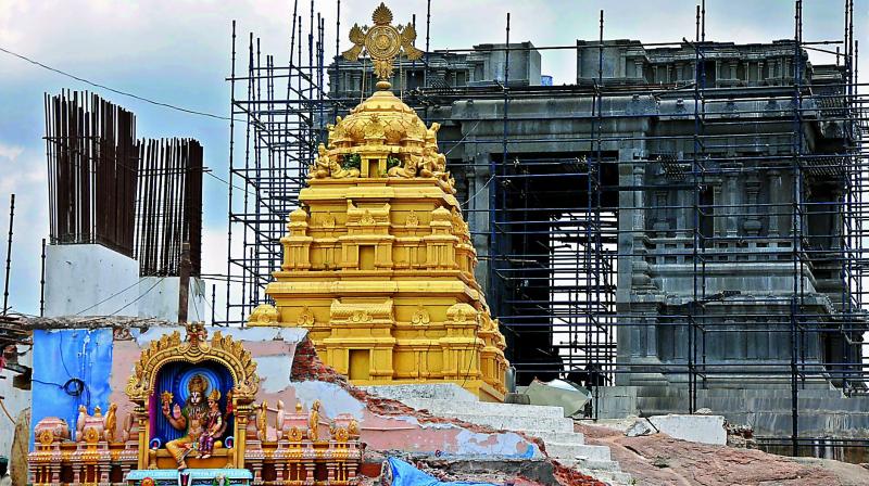 A view of the temple undergoing renovation.  (Photo: DC)