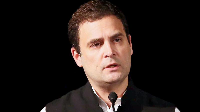 Congress Vice President, Rahul Gandhi delivering a speech at Institute of International Studies at UC Berkeley, California on Monday. (Photo: PTI)