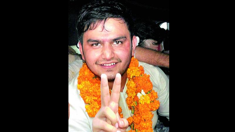 NSUIs Rocky Tusseed who won Presidents post in DUSU 2017 poll. (Photo: PTI)