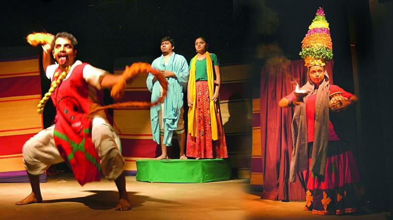 Enacting a hit: A still from the play Aajir