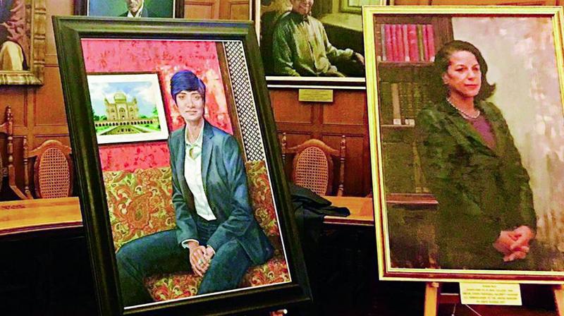 City-born lawyer Menaka Guruswamys portrait is unveiled at Rhodes House, Oxford University, in England.