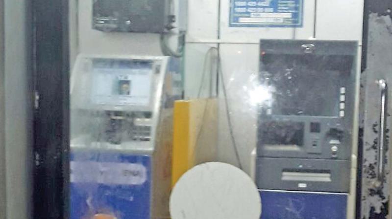 The ATM in Korattur where two youth attemped  robbery on Tuesday. 	(Photo: DC)
