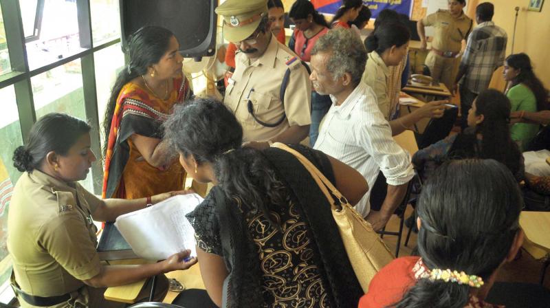 The womens adalat organised by the Kochi City police on Wednesday to resolve complaints submitted by women. The programme is part of women and children safety initiatives. (Photo: DC)