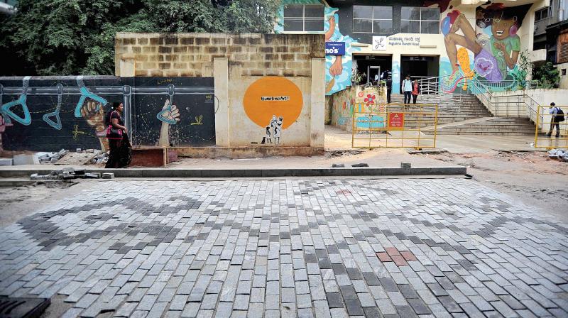 Church Street being readied for public use with its cobblestone path. (Photo: Shashidhar B)