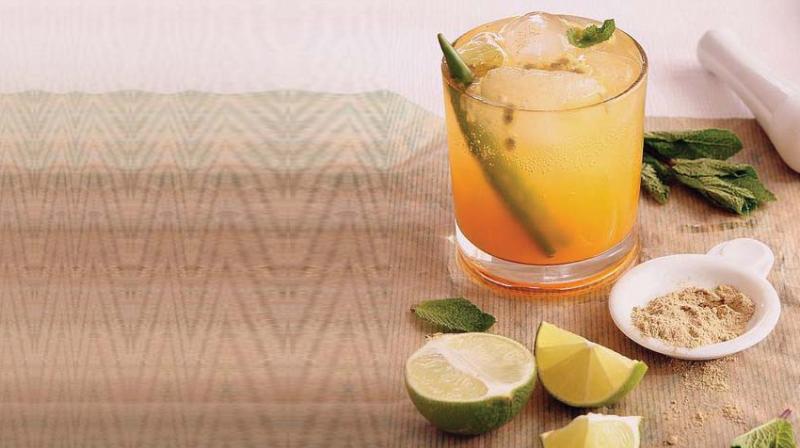 One drink that goes with a lot of food items is the mojito. Its really fun experimenting with the cocktail too. Add some boondi to it and a bit of aam panna for an Aam Panna Mojito.