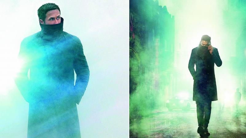 (Left) The poster of Prabhas Saaho and (right) the poster of Ryan Goslings Blade Runner.