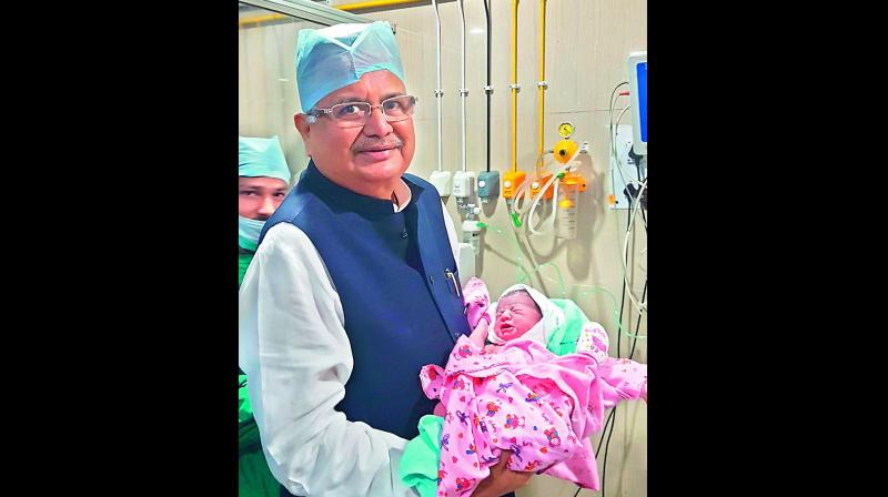 Chhattisgarh CM with his granddaughter.