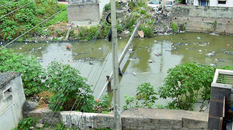 Culvert on open nala between P&T colony and Laxmi Gunti colony. (A Laxmi Gunti colony B P&T colony.)