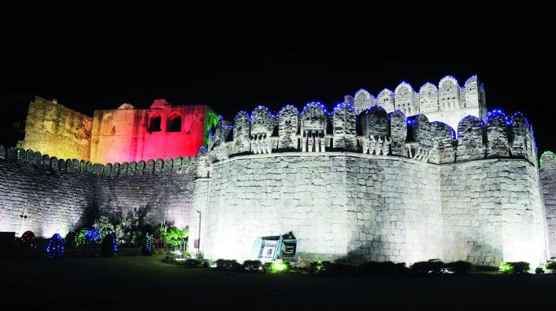 A filephoto of illuminated Golkonda Fort. (Photo: DC)
