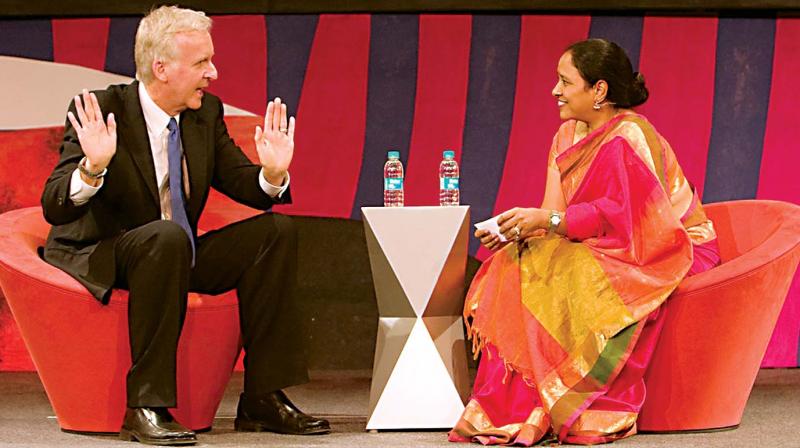 Lakshmi Pratury in coversation with Hollywood director James Cameron.