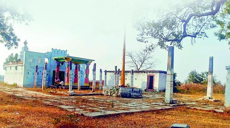 The Sri Kalyana Ramachandra Swamy temple sits atop a hillock located in the Gummadidala village in Jinnaram mandal of Medak district. (Photo: P. Surendra)