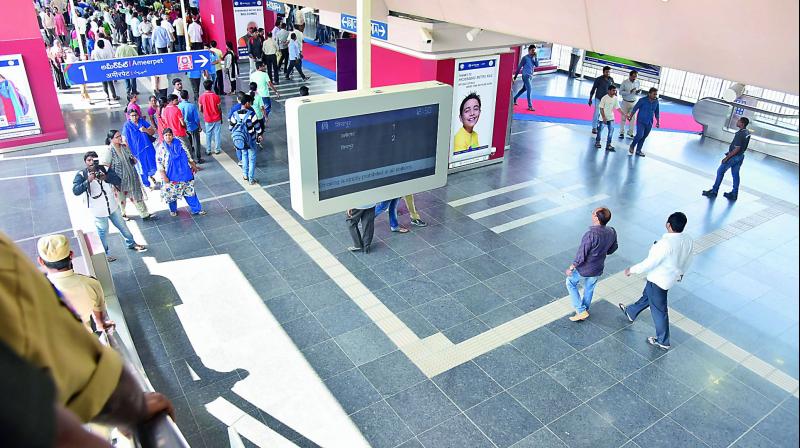 A view of the Ameerpet Metro station, which is the biggest station on the newly opened routes. (Photo: DC)