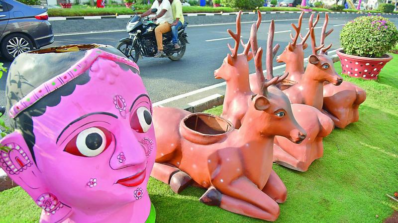 As many as 48 pots were stolen over the weekend in the Cyberabad area. (Photo: S. Surender Reddy)