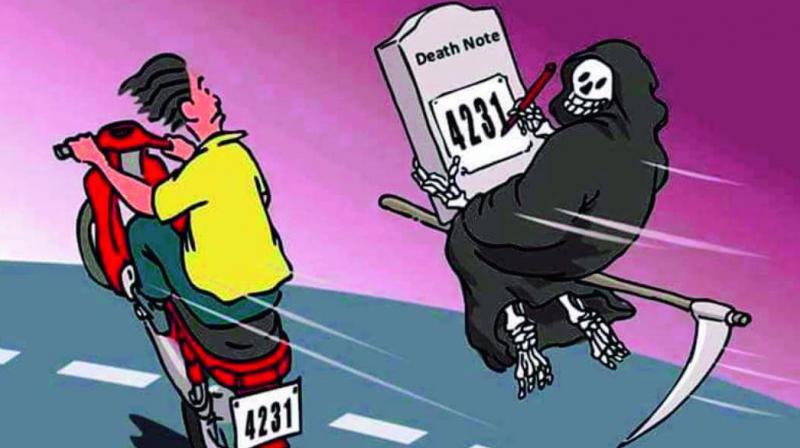 A cartoon posted by the Hyderabad traffic police on social media on Saturday.