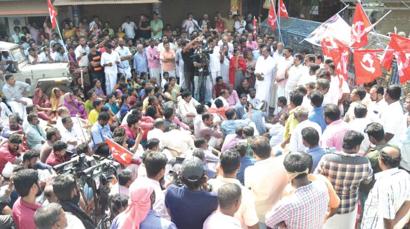 The rally took out by CPM at Thrithala on Friday. (Photo: DC)