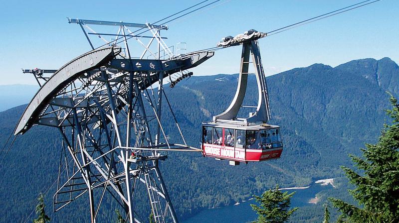 Aerial tramway that transports people upto Grouse Mountain.