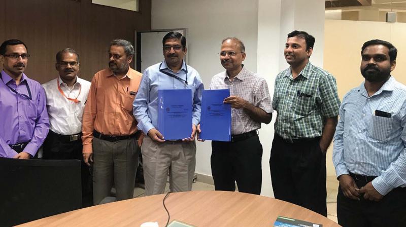 Officials of NIELIT and IIT Madras after signing the MoU in Chennai on Wednesday.