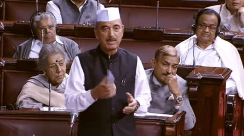 Leader of Opposition Ghulam Nabi Azad also claimed that the largest number of ceasefire violations have occurred during the NDA governments tenure. (Photo: Twitter | ANI)