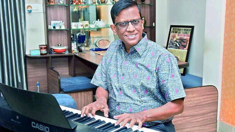 Dennis has always thought of the music room at Hyderabad Public School as his home for 39 years.