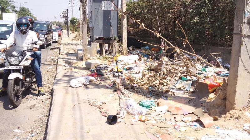 Garbage Illegally dumped near Army Residential colony in Ejipura. (Photo: DC)