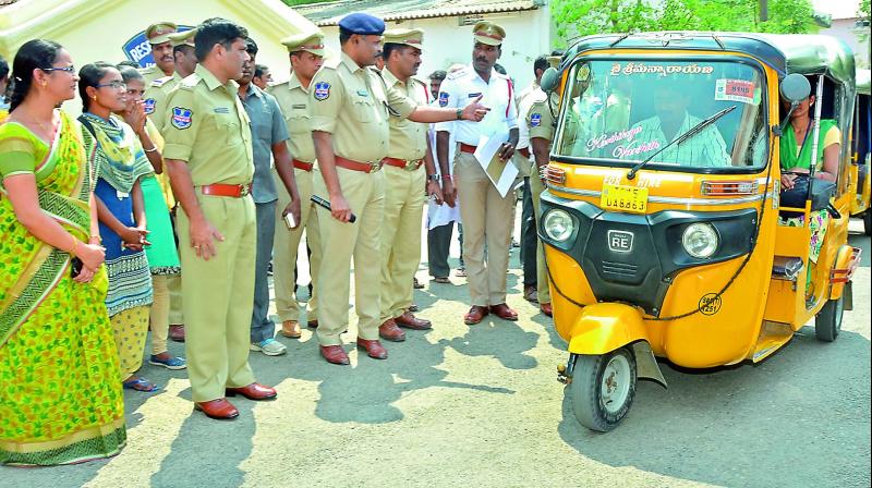 Chandra Sekhar Reddy, SP, Sangareddy district, implementing the My Vehicle Is Safe campaign.