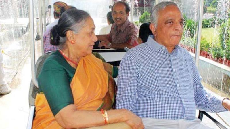Magaret Alva with her late husband, Niranjan Alva