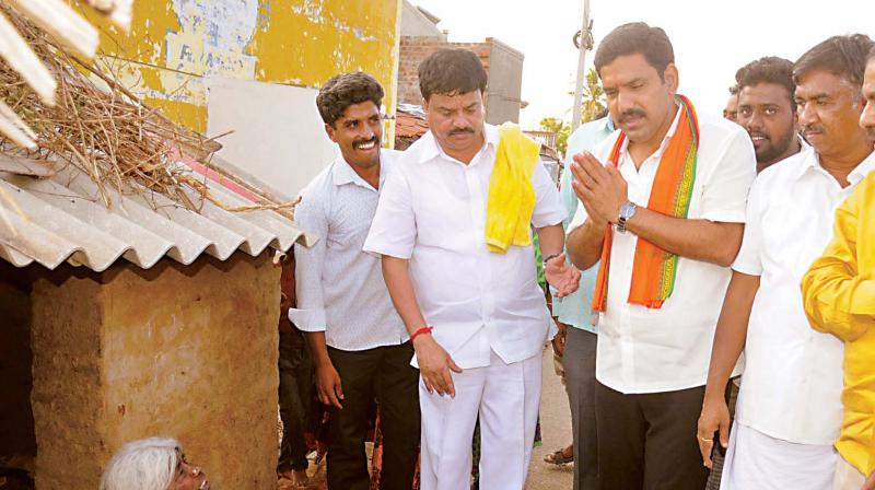 B.Y. Vijayendra, son of B.S. Yeddyurappa campaigns in Varuna constituency in Mysuru where he is likely to take on CM Siddaramaiahs son Dr Yathindra.