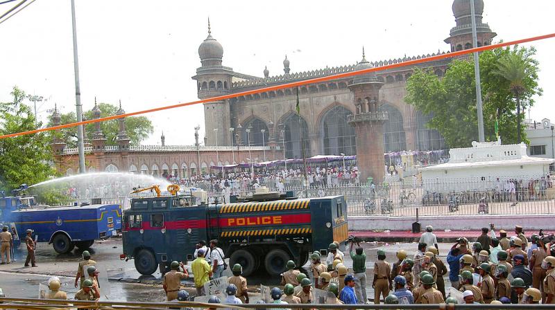 The blast: On May 18, 2007, nine persons were killed and 58 injured when a powerful blast, triggered by remote control, had ripped through the Macca Masjid in Hyderabad.