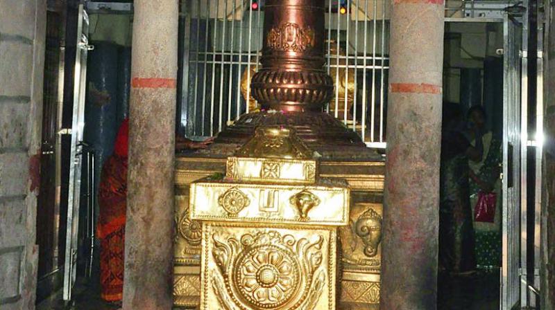 Restored original entrance into Sanctom Sanctorum of ancient Sri Talpagiri Ranganadha Swamy temple at Nellore.