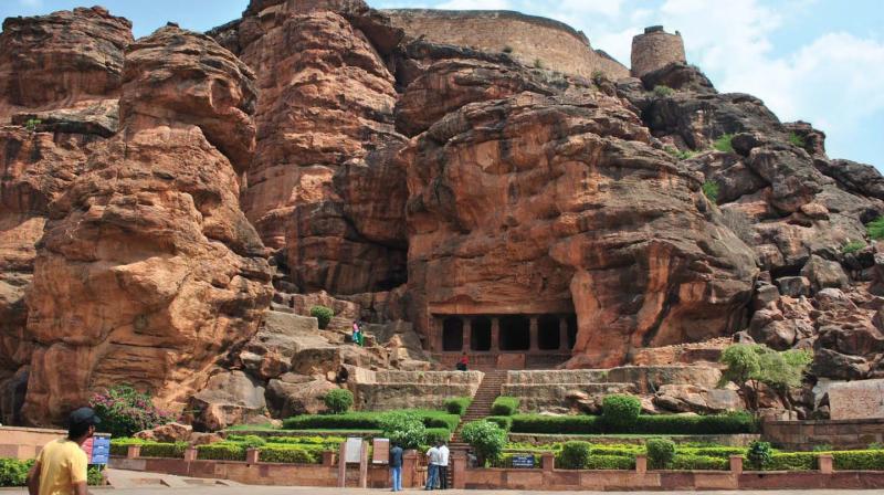 The famous cave temples of Badami.