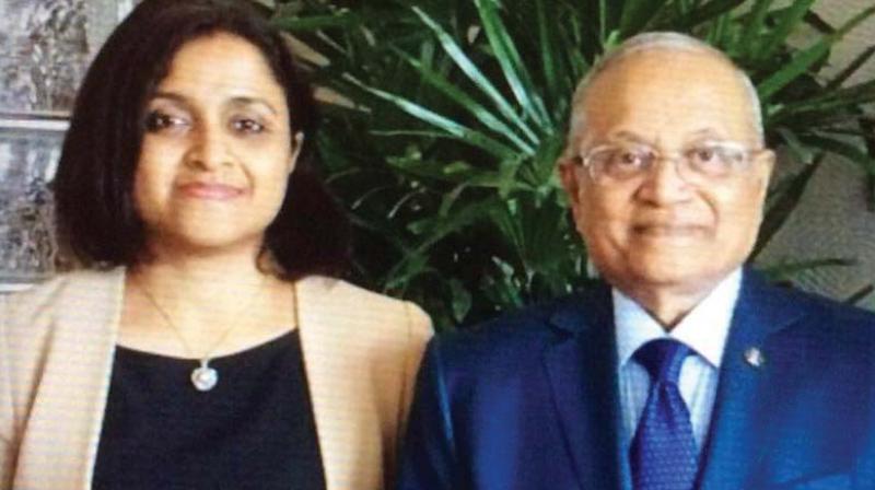 Dunya Maumoon with her father Abdul Gayoom.