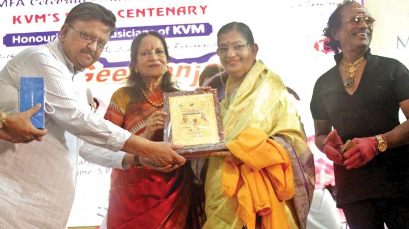 Iconic music composer K.V.Mahadevans centenary celebrations were organised by fans of yet another ace musician late MS Viwanathan recently where noted singers like P. Susheela, SPB and Vani Jayaram, were honoured.