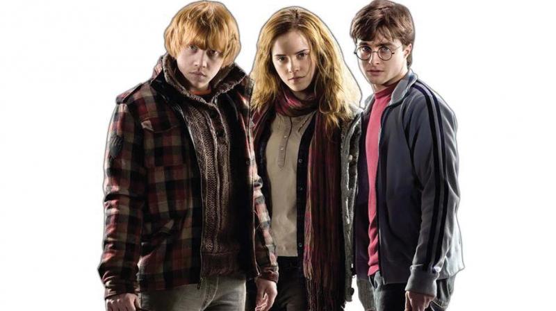 Harry Potter, Hermione Granger and Ron Weasley.