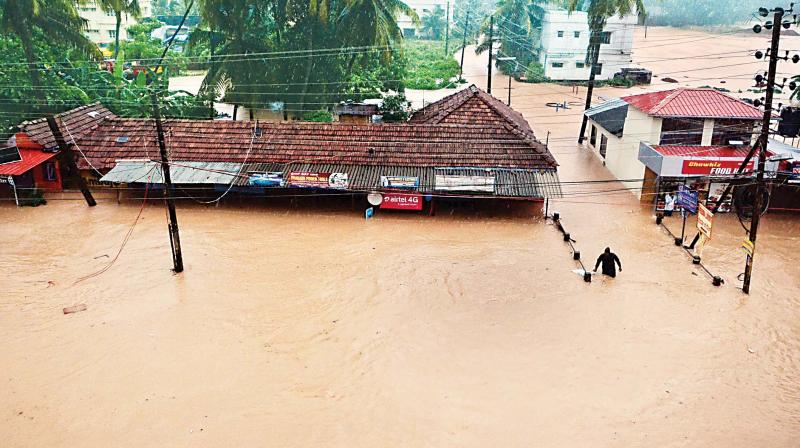 A file photo of a flooded locality in Mangaluru.