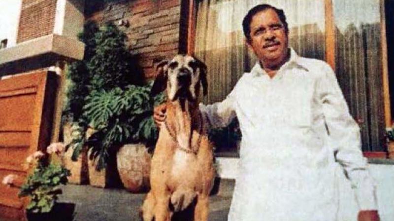 Deputy Chief Minister Dr G. Parameshwar with his Great Dane who passed away recently.