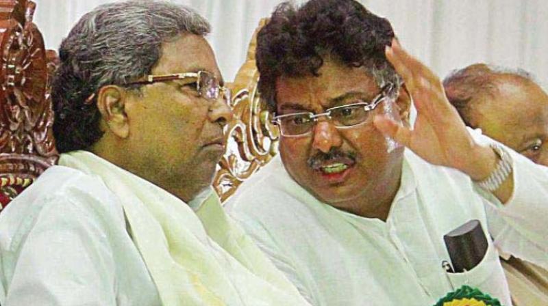 A file photo of former CM Siddaramaiah with Congress MLA M.B. Patil.