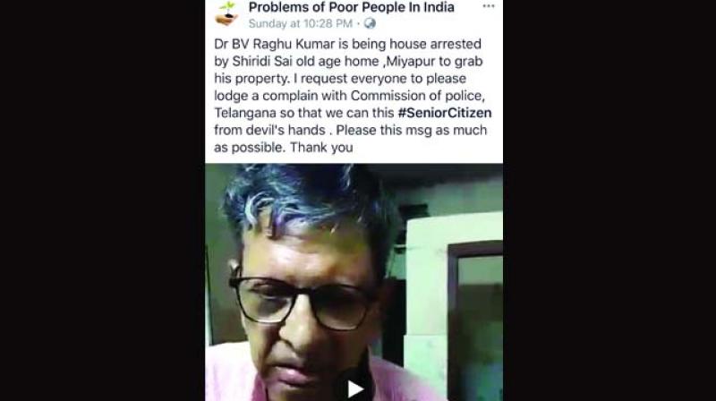 The 64-year-old B.V. Raghu seen in a viral video.