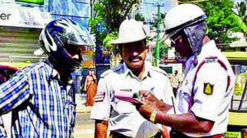 According to traffic officials a total 4,57,195 points were registered and 4,26,891 cases booked during the year.   (Representational Image)