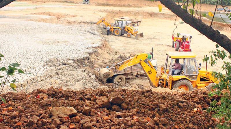 Dredging work in full swing at Vellore Institute of Technology. (Photo: DC)