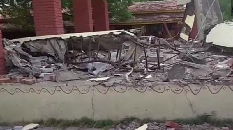 The seven students were practising karate when the roof came crashing down, police said. (Photo: Twitter | ANI)